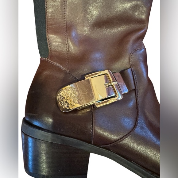 Vince Camuto Riding Boots Bocca Sz 7M Over the Knee Brown Leather Side Zip - Picture 14 of 14
